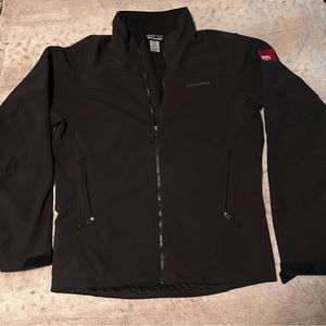 Patagonia Zip Up Polartec Windbreaker Jacket Mens Size M Black windbloc